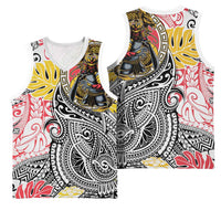 Japanese Samurai Warrior Basketball Jersey Colorful Polynesian Tattoo Style LT9 - Polynesian Pride