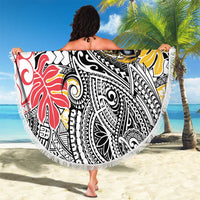 Japanese Samurai Warrior Beach Blanket Colorful Polynesian Tattoo Style LT9 - Polynesian Pride