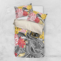 Japanese Samurai Warrior Bedding Set Colorful Polynesian Tattoo Style
