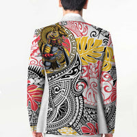 Japanese Samurai Warrior Blazer Colorful Polynesian Tattoo Style - Polynesian Pride