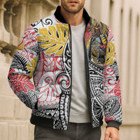 Japanese Samurai Warrior Bomber Puffer Jacket Colorful Polynesian Tattoo Style LT9 - Polynesian Pride