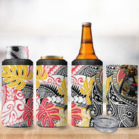 Japanese Samurai Warrior 4 in 1 Can Cooler Tumbler Colorful Polynesian Tattoo Style LT9 - Polynesian Pride