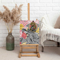 Japanese Samurai Warrior Canvas Wall Art Colorful Polynesian Tattoo Style LT9 - Polynesian Pride