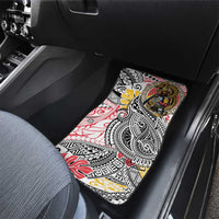 Japanese Samurai Warrior Car Mats Colorful Polynesian Tattoo Style LT9 - Polynesian Pride