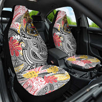 Japanese Samurai Warrior Car Seat Cover Colorful Polynesian Tattoo Style