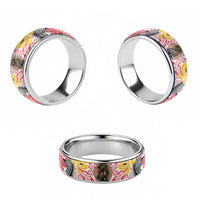 Japanese Samurai Warrior Classic Ring Colorful Polynesian Tattoo Style LT9 - Polynesian Pride