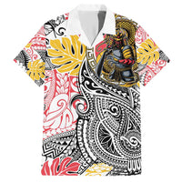 Japanese Samurai Warrior Hawaiian Shirt Colorful Polynesian Tattoo Style