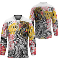 Japanese Samurai Warrior Hockey Jersey Colorful Polynesian Tattoo Style LT9 - Polynesian Pride