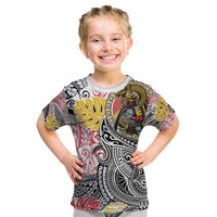 Japanese Samurai Warrior Kid T Shirt Colorful Polynesian Tattoo Style