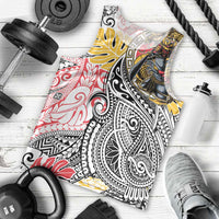 Japanese Samurai Warrior Men Tank Top Colorful Polynesian Tattoo Style LT9 - Polynesian Pride