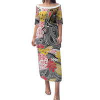 Japanese Samurai Warrior Puletasi Colorful Polynesian Tattoo Style