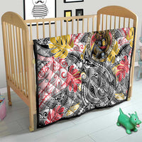 Japanese Samurai Warrior Quilt Colorful Polynesian Tattoo Style