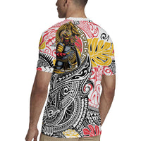 Japanese Samurai Warrior Rugby Jersey Colorful Polynesian Tattoo Style LT9 - Polynesian Pride