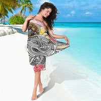 Japanese Samurai Warrior Sarong Colorful Polynesian Tattoo Style