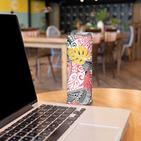 Japanese Samurai Warrior Skinny Tumbler Colorful Polynesian Tattoo Style