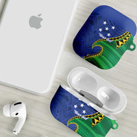Solomon Islands Independence Day 1978 Personalised AirPods Case Polynesian Pattern with Flag Style LT9 - Polynesian Pride