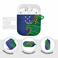 Solomon Islands Independence Day 1978 Personalised AirPods Case Polynesian Pattern with Flag Style LT9 - Polynesian Pride