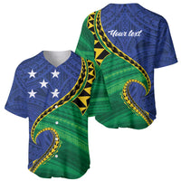 Solomon Islands Independence Day 1978 Personalised Baseball Jersey Polynesian Pattern with Flag Style