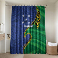 Solomon Islands Independence Day 1978 Personalised Bathroom Set Polynesian Pattern with Flag Style - Polynesian Pride