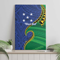 Solomon Islands Independence Day 1978 Personalised Canvas Wall Art Polynesian Pattern with Flag Style