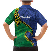 Solomon Islands Independence Day 1978 Personalised Family Matching Mermaid Dress and Hawaiian Shirt Polynesian Pattern with Flag Style