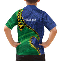 Solomon Islands Independence Day 1978 Personalised Family Matching Puletasi and Hawaiian Shirt Polynesian Pattern with Flag Style