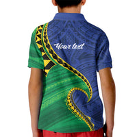 Solomon Islands Independence Day 1978 Personalised Kid Polo Shirt Polynesian Pattern with Flag Style