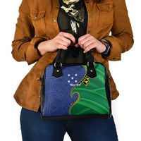 Solomon Islands Independence Day 1978 Personalised Shoulder Handbag Polynesian Pattern with Flag Style