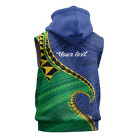 Solomon Islands Independence Day 1978 Personalised Sleeveless Zip Hoodie Polynesian Pattern with Flag Style LT9 - Polynesian Pride