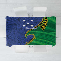 Solomon Islands Independence Day 1978 Personalised Tablecloth Polynesian Pattern with Flag Style