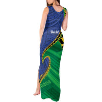 Solomon Islands Independence Day 1978 Personalised Tank Maxi Dress Polynesian Pattern with Flag Style