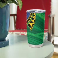 Solomon Islands Independence Day 1978 Personalised Tumbler Cup Polynesian Pattern with Flag Style