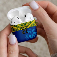 Solomon Islands Rugby Custom AirPods Case Simple Coat of arm Polynesian Pattern LT9 - Polynesian Pride