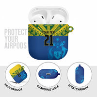 Solomon Islands Rugby Custom AirPods Case Simple Coat of arm Polynesian Pattern - Polynesian Pride