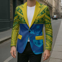 Solomon Islands Rugby Custom Blazer Simple Coat of arm Polynesian Pattern - Polynesian Pride