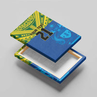 Solomon Islands Rugby Custom Canvas Wall Art Simple Coat of arm Polynesian Pattern