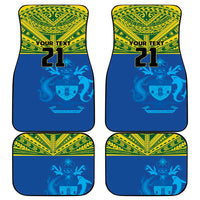 Solomon Islands Rugby Custom Car Mats Simple Coat of arm Polynesian Pattern
