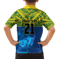 Solomon Islands Rugby Custom Family Matching Long Sleeve Bodycon Dress and Hawaiian Shirt Simple Coat of arm Polynesian Pattern