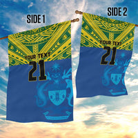 Solomon Islands Rugby Custom Garden Flag Simple Coat of arm Polynesian Pattern
