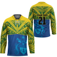Solomon Islands Rugby Custom Hockey Jersey Simple Coat of arm Polynesian Pattern LT9 - Polynesian Pride