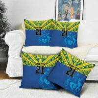 Solomon Islands Rugby Custom Pillow Cover Simple Coat of arm Polynesian Pattern - Polynesian Pride