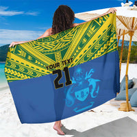 Solomon Islands Rugby Custom Sarong Simple Coat of arm Polynesian Pattern