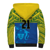 Solomon Islands Rugby Custom Sherpa Hoodie Simple Coat of arm Polynesian Pattern