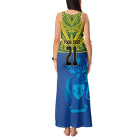 Solomon Islands Rugby Custom Tank Maxi Dress Simple Coat of arm Polynesian Pattern