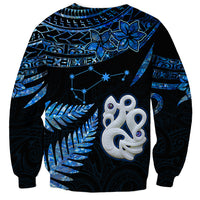 Matariki New Zealand Sweatshirt Maori Manaia with Paua Shell - Blue LT9 - Polynesian Pride