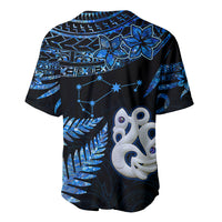 Custom Matariki New Zealand Baseball Jersey Maori Manaia with Paua Shell - Blue LT9 - Polynesian Pride