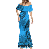 Fiji Rugby Mermaid Dress Kaiviti Fijian Tribal World Cup Blue No1 LT9 - Polynesian Pride