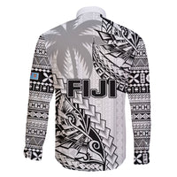 Fiji Rugby Family Matching Off Shoulder Short Dress and Hawaiian Shirt Kaiviti Fijian Tribal World Cup White LT9 - Polynesian Pride