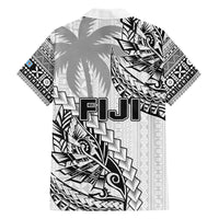 Fiji Rugby Family Matching Summer Maxi Dress and Hawaiian Shirt Kaiviti Fijian Tribal World Cup White LT9 - Polynesian Pride