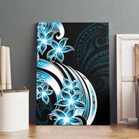 Plumeria Tribal Tattoo Canvas Wall Art Blue Polynesian Pattern LT9 - Polynesian Pride
